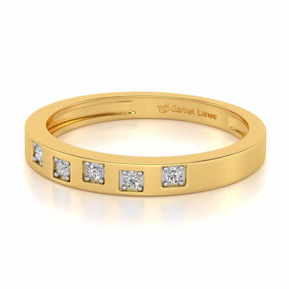 Eva Silver Band Ring - Yellow Gold - Image 2