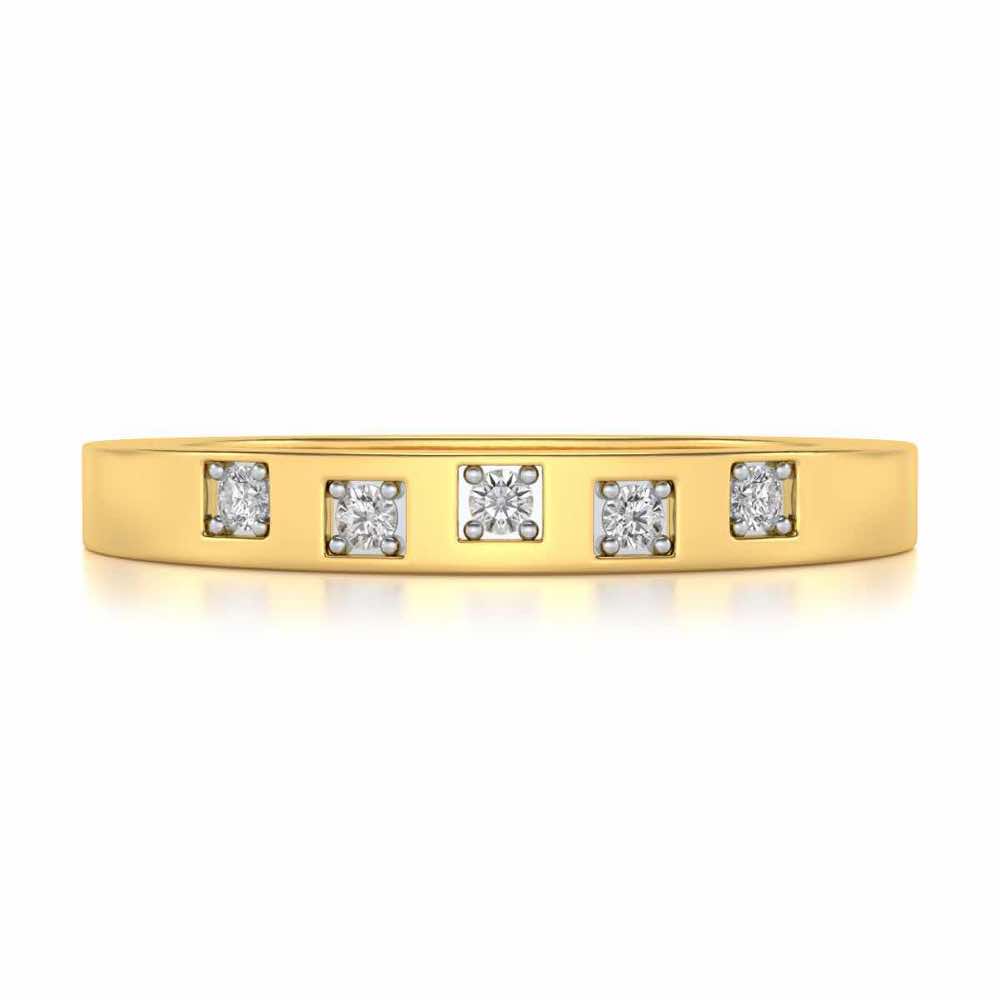 Eva Silver Band Ring - Yellow Gold - Image 4