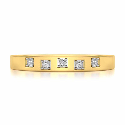 Eva Silver Band Ring - Yellow Gold - Image 4