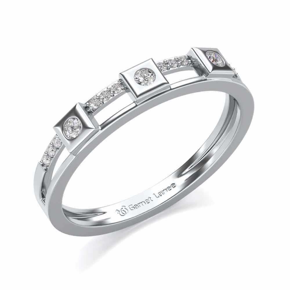 Evangelistic Silver Band Ring - White Gold - Image 1