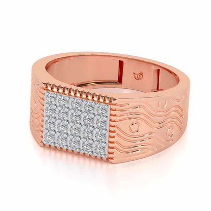 Evening Tide Silver Ring For Men - Rose Gold - Image 2