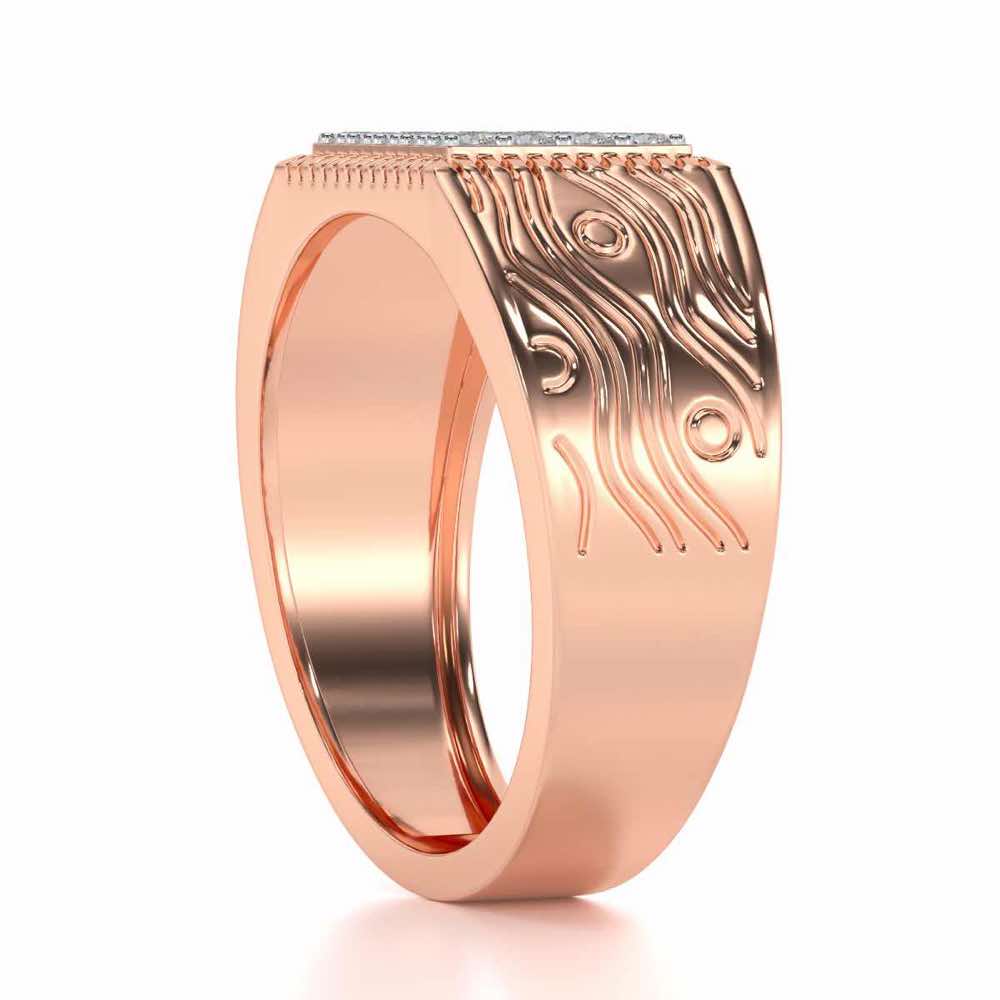 Evening Tide Silver Ring For Men - Rose Gold - Image 3