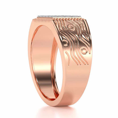 Evening Tide Silver Ring For Men - Rose Gold - Image 3