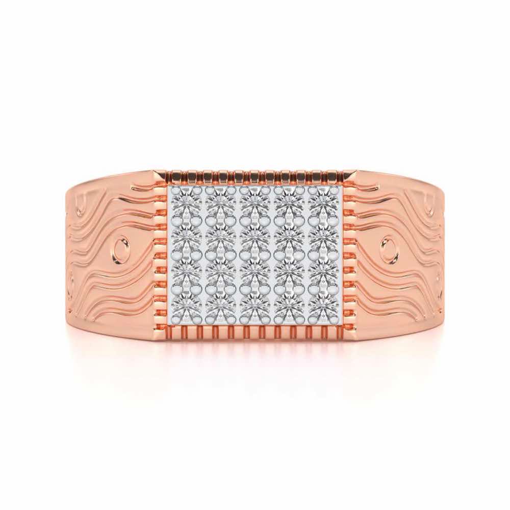 Evening Tide Silver Ring For Men - Rose Gold - Image 4