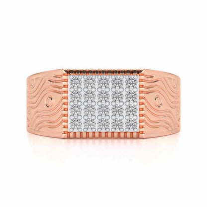 Evening Tide Silver Ring For Men - Rose Gold - Image 4