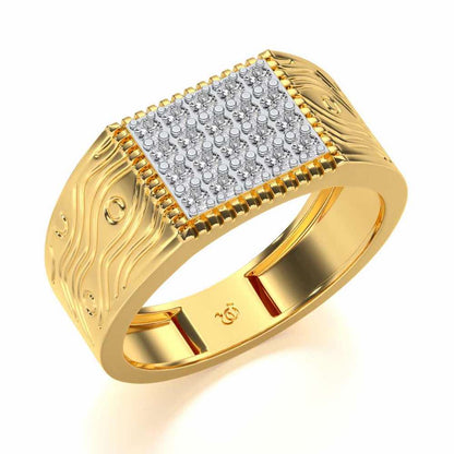 Evening Tide Silver Ring For Men - Yellow Gold - Image 1