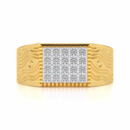 Evening Tide Silver Ring For Men - Yellow Gold - Image 4
