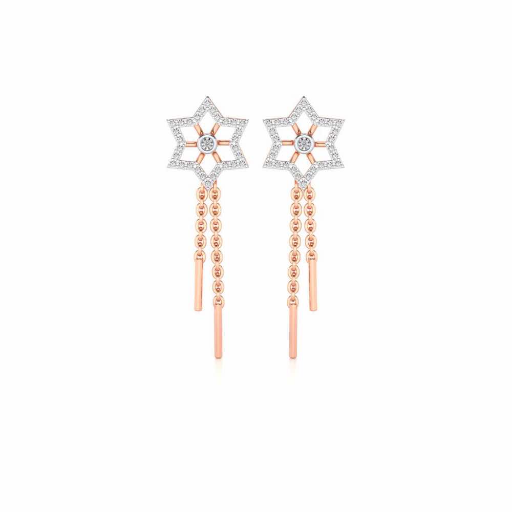 Evershining Stars Silver Earrings - Rose Gold - Image 1