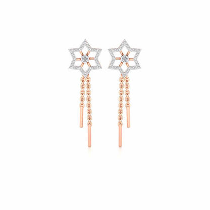 Evershining Stars Silver Earrings - Rose Gold - Image 1