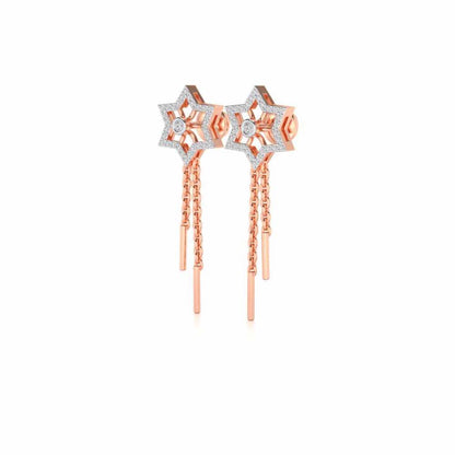 Evershining Stars Silver Earrings - Rose Gold - Image 3