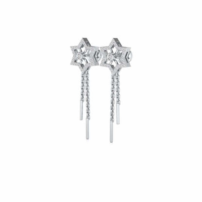 Evershining Stars Silver Earrings - White Gold - Image 3