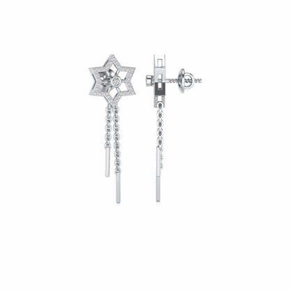 Evershining Stars Silver Earrings - White Gold - Image 4