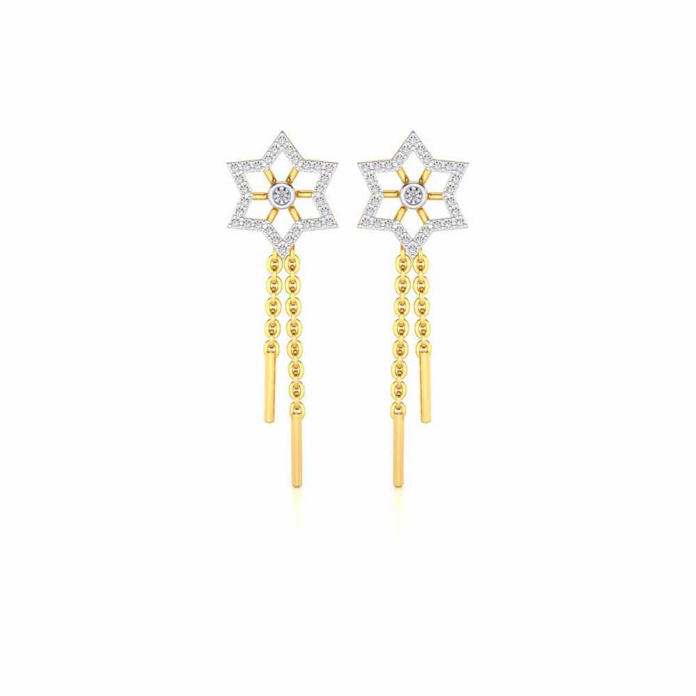 Evershining Stars Silver Earrings - Yellow Gold - Image 1