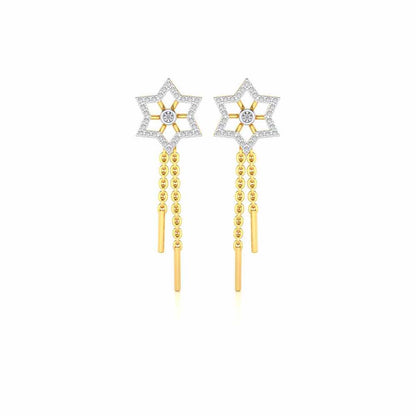 Evershining Stars Silver Earrings - Yellow Gold - Image 1