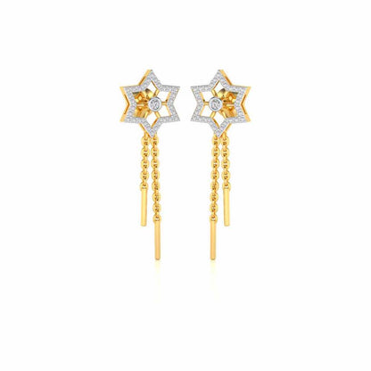 Evershining Stars Silver Earrings - Yellow Gold - Image 2