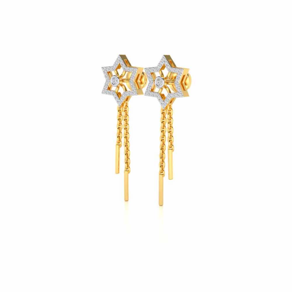 Evershining Stars Silver Earrings - Yellow Gold - Image 3