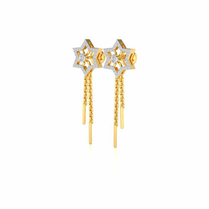Evershining Stars Silver Earrings - Yellow Gold - Image 3