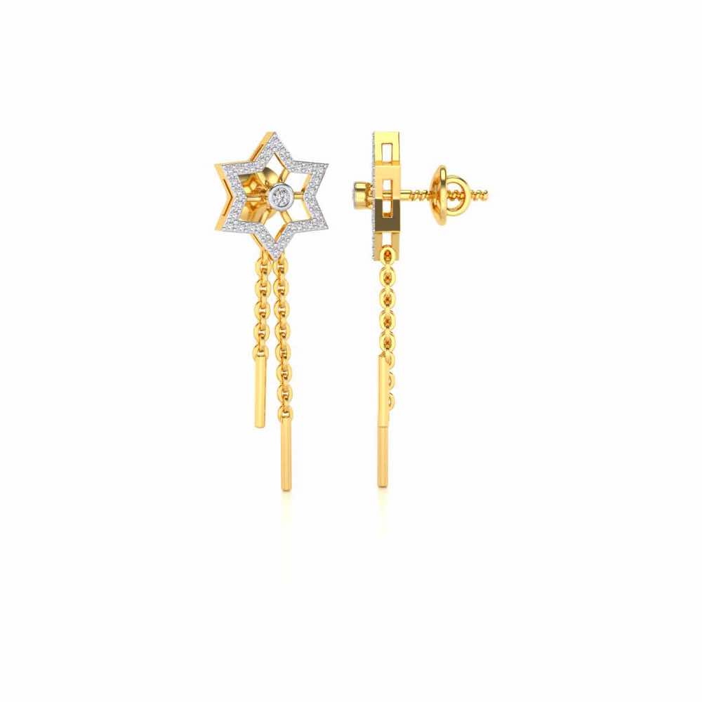 Evershining Stars Silver Earrings - Yellow Gold - Image 4