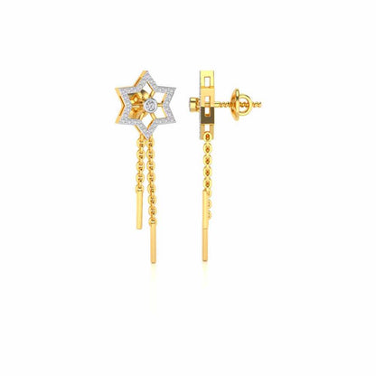 Evershining Stars Silver Earrings - Yellow Gold - Image 4