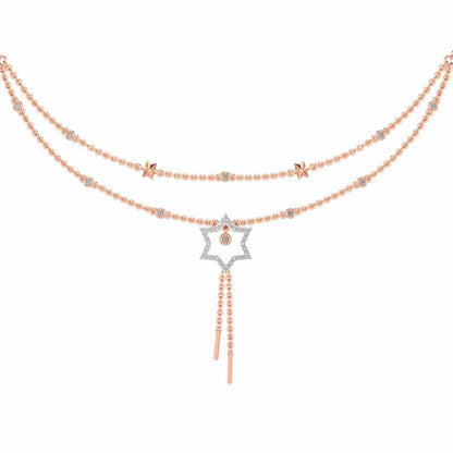 Evershining Stars Silver Necklace - Rose Gold - Image 1
