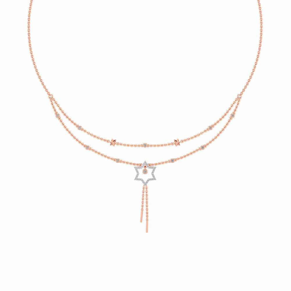 Evershining Stars Silver Necklace - Rose Gold - Image 2