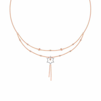 Evershining Stars Silver Necklace - Rose Gold - Image 2