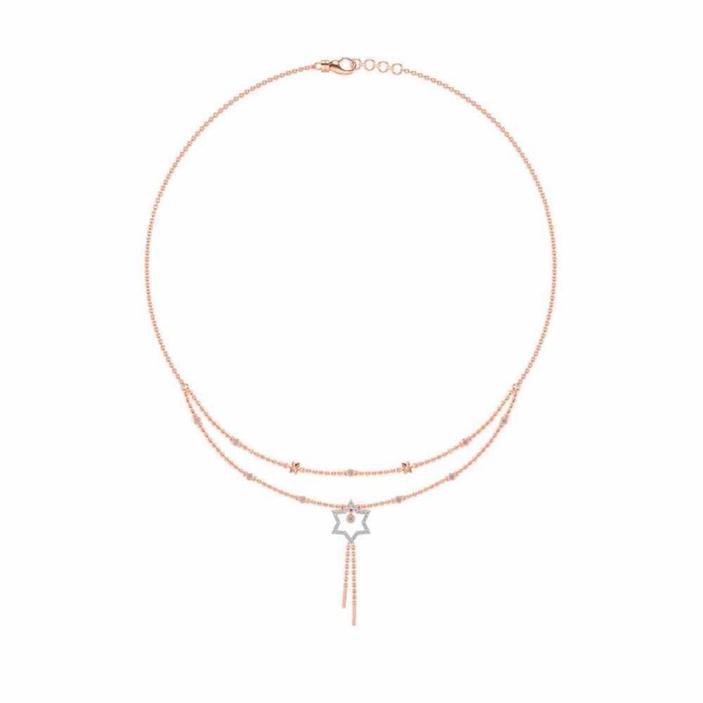 Evershining Stars Silver Necklace - Rose Gold - Image 3
