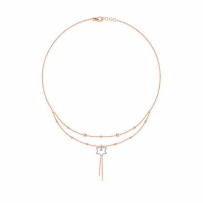 Evershining Stars Silver Necklace - Rose Gold - Image 3