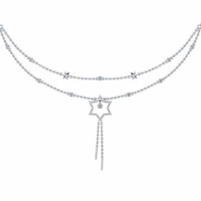 Evershining Stars Silver Necklace - White Gold - Image 1
