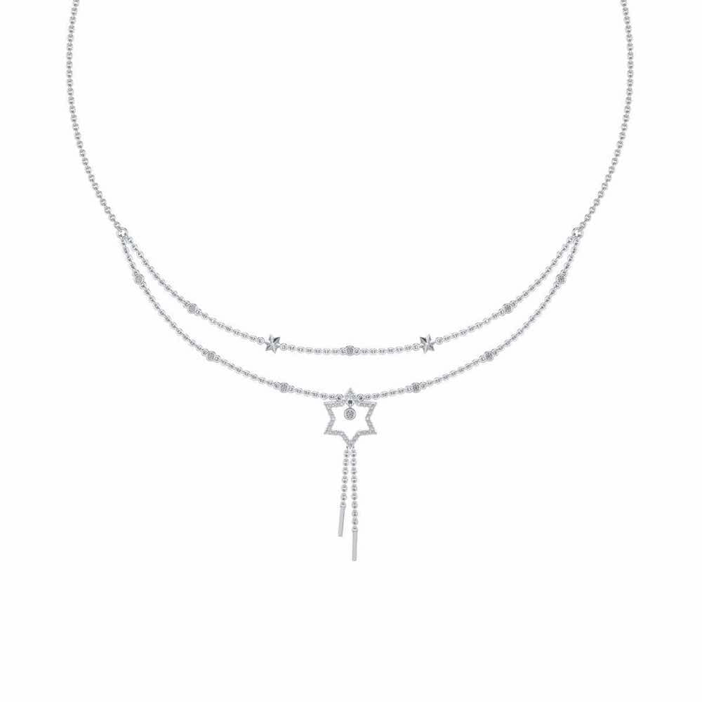Evershining Stars Silver Necklace - White Gold - Image 2