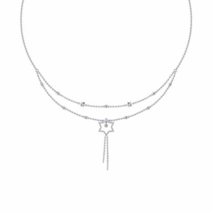 Evershining Stars Silver Necklace - White Gold - Image 2