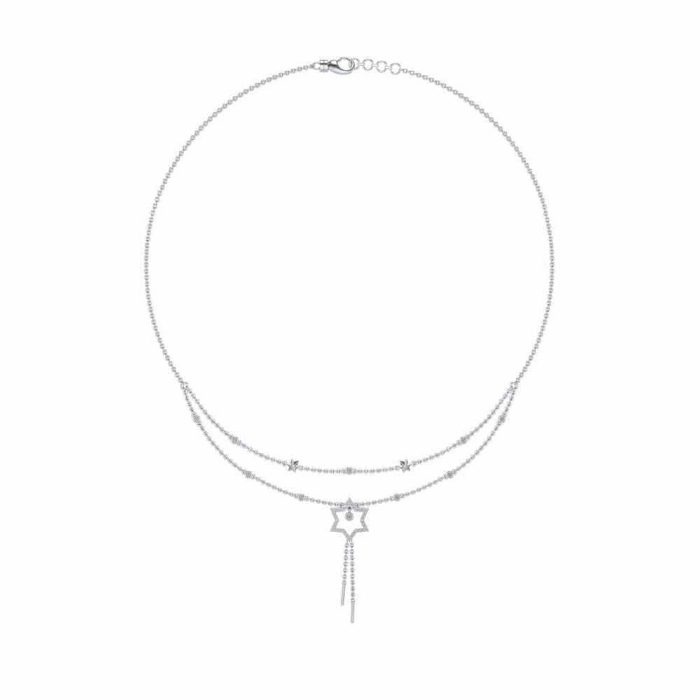 Evershining Stars Silver Necklace - White Gold - Image 3