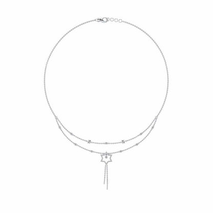 Evershining Stars Silver Necklace - White Gold - Image 3