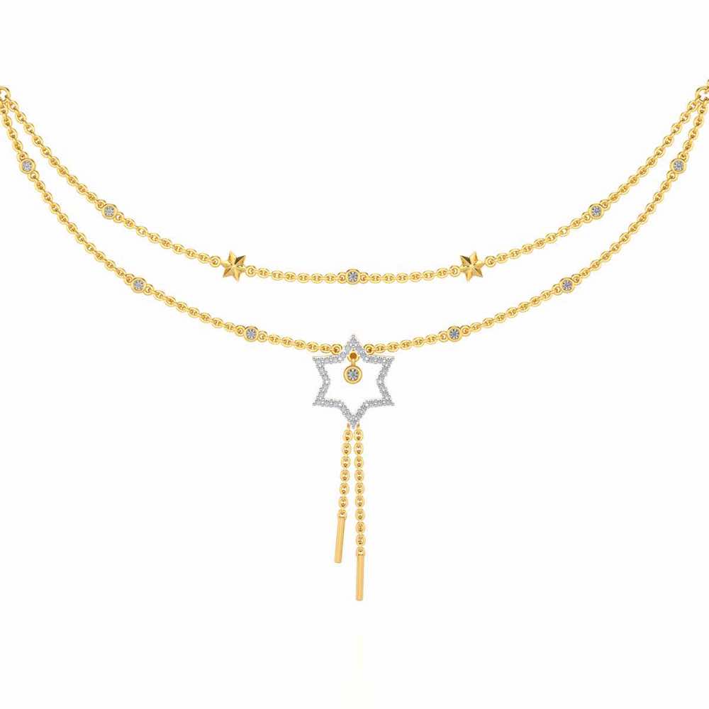 Evershining Stars Silver Necklace - Yellow Gold - Image 1
