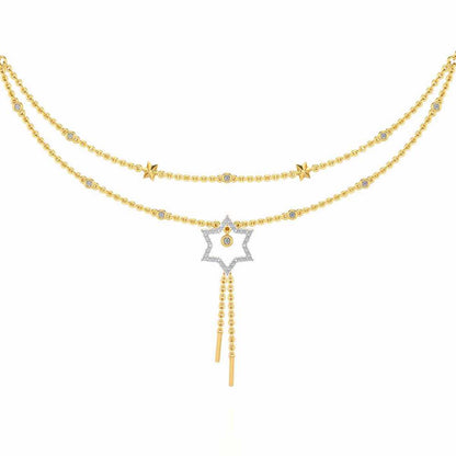Evershining Stars Silver Necklace - Yellow Gold - Image 1