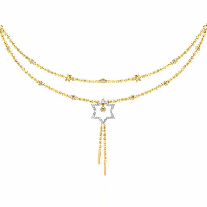 Evershining Stars Silver Necklace - Yellow Gold - Image 1