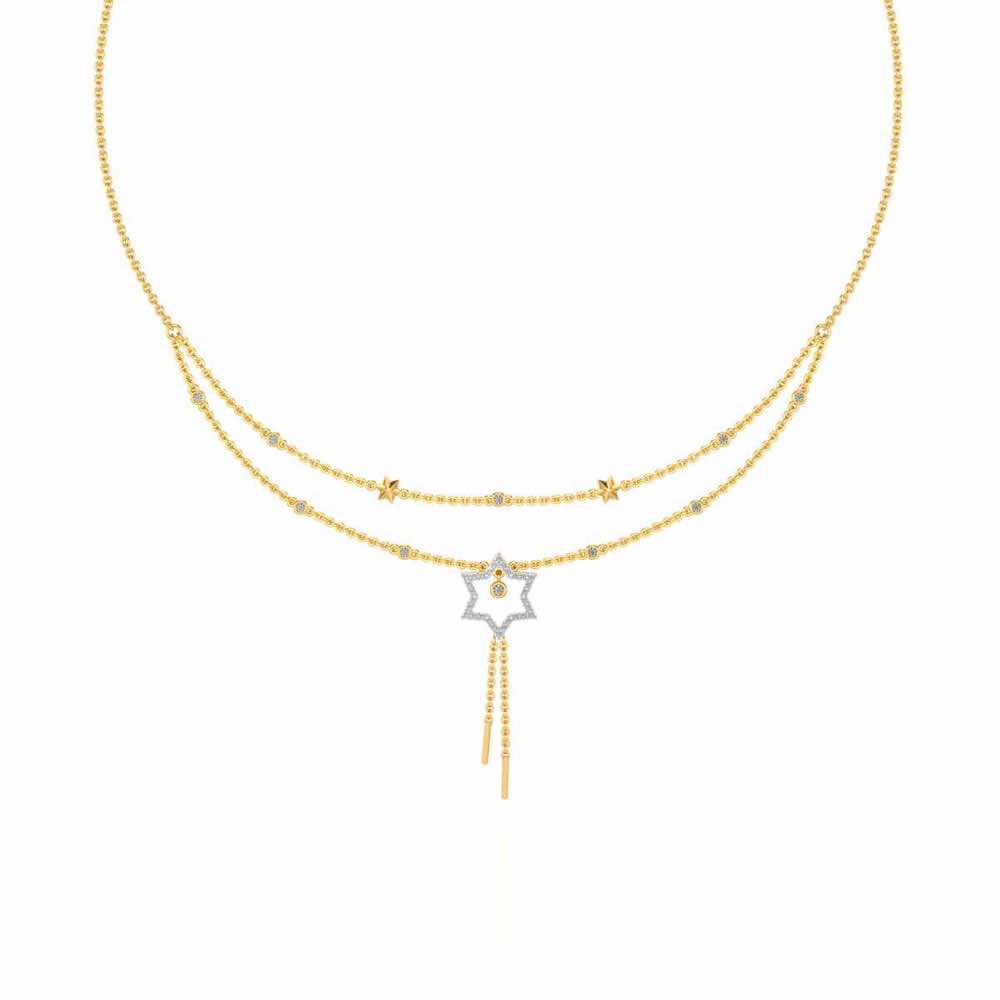 Evershining Stars Silver Necklace - Yellow Gold - Image 2