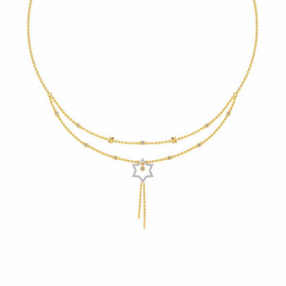Evershining Stars Silver Necklace - Yellow Gold - Image 2
