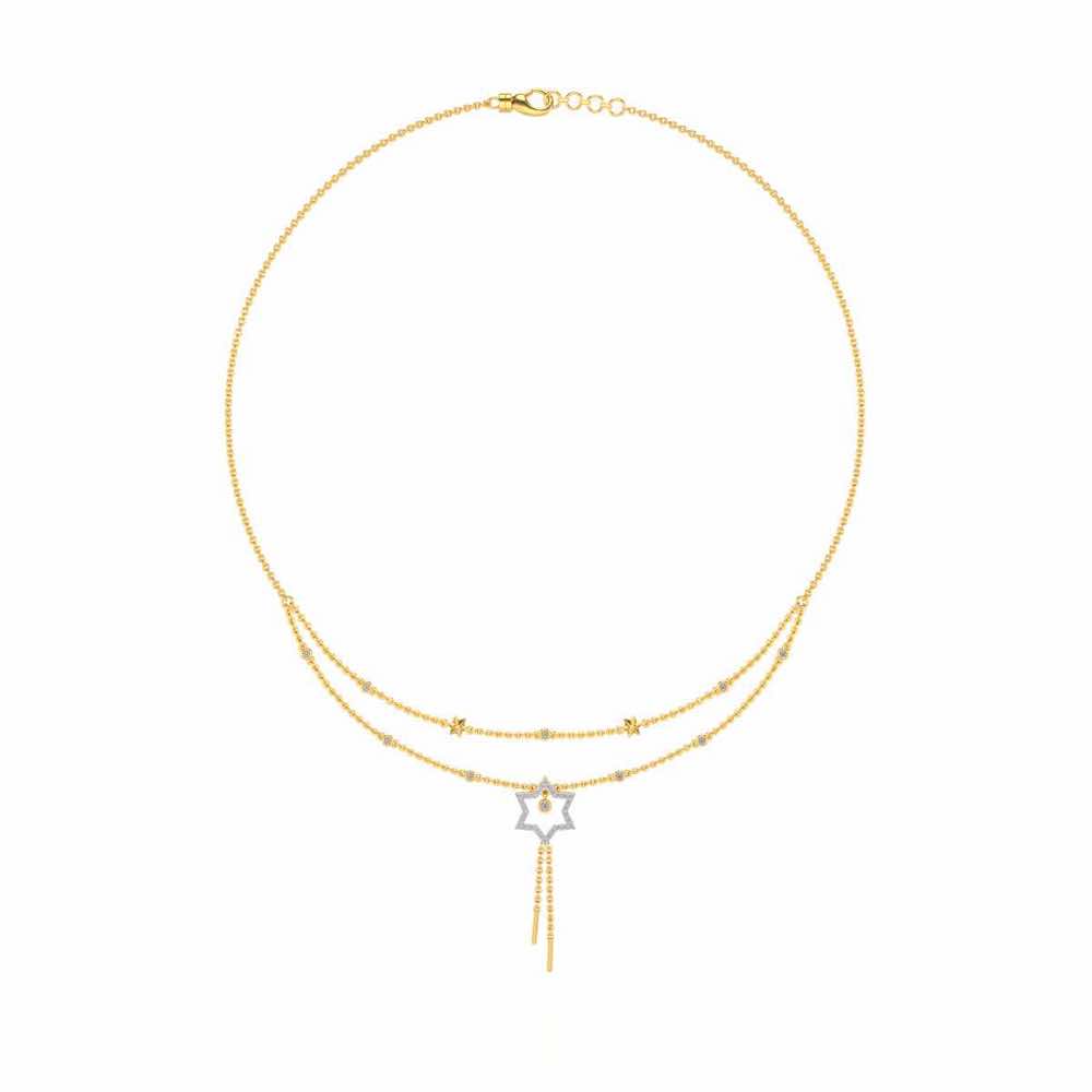 Evershining Stars Silver Necklace - Yellow Gold - Image 3