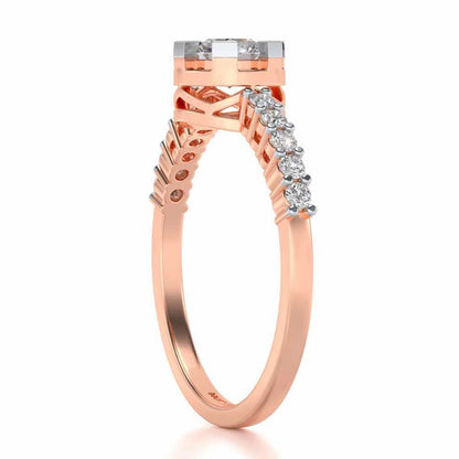 Evocative Shine Solitaire Silver Ring - Rose Gold - Image 3