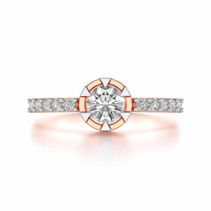 Evocative Shine Solitaire Silver Ring - Rose Gold - Image 4