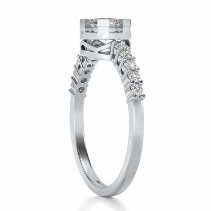 Evocative Shine Solitaire Silver Ring - White Gold - Image 3