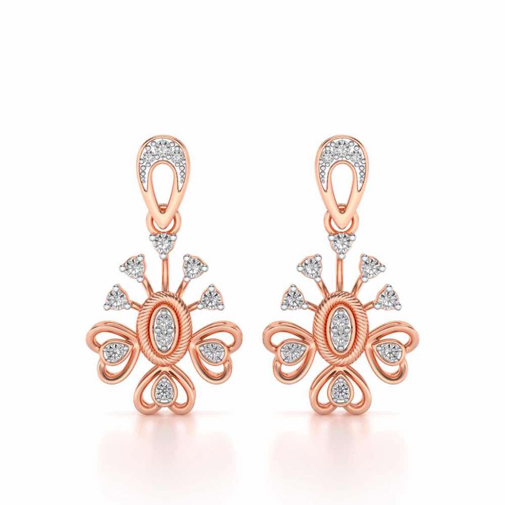 Evolve Silver Drops Earrings - Rose Gold - Image 1