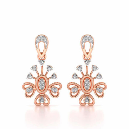 Evolve Silver Drops Earrings - Rose Gold - Image 1