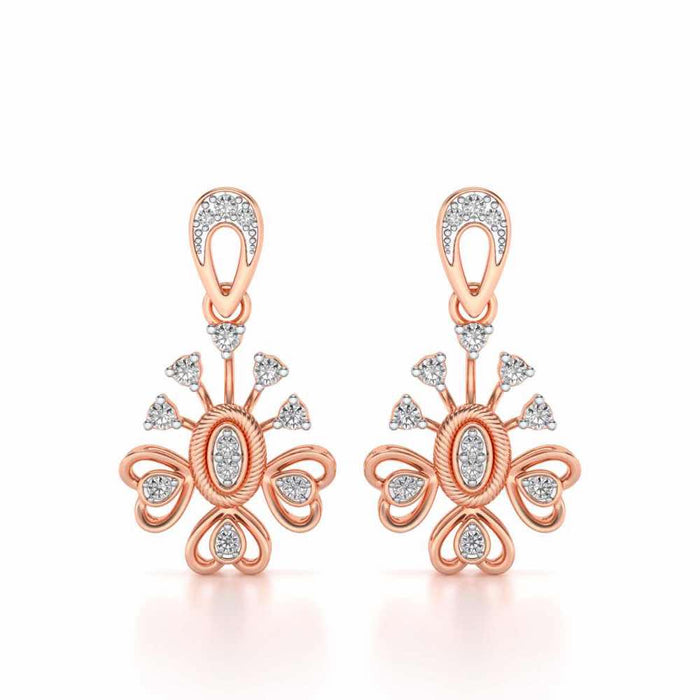 Evolve Silver Drops Earrings - Rose Gold - Image 1