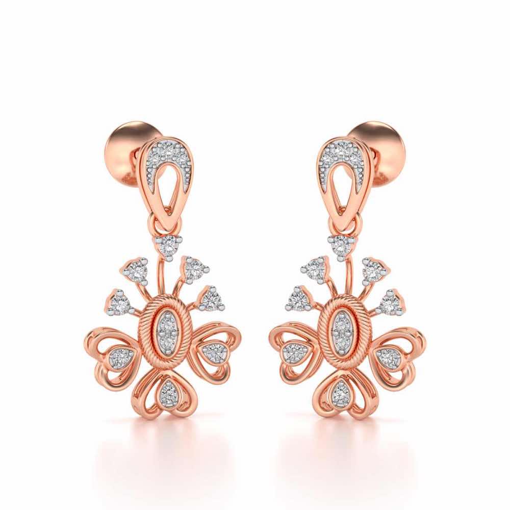 Evolve Silver Drops Earrings - Rose Gold - Image 2
