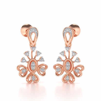 Evolve Silver Drops Earrings - Rose Gold - Image 2