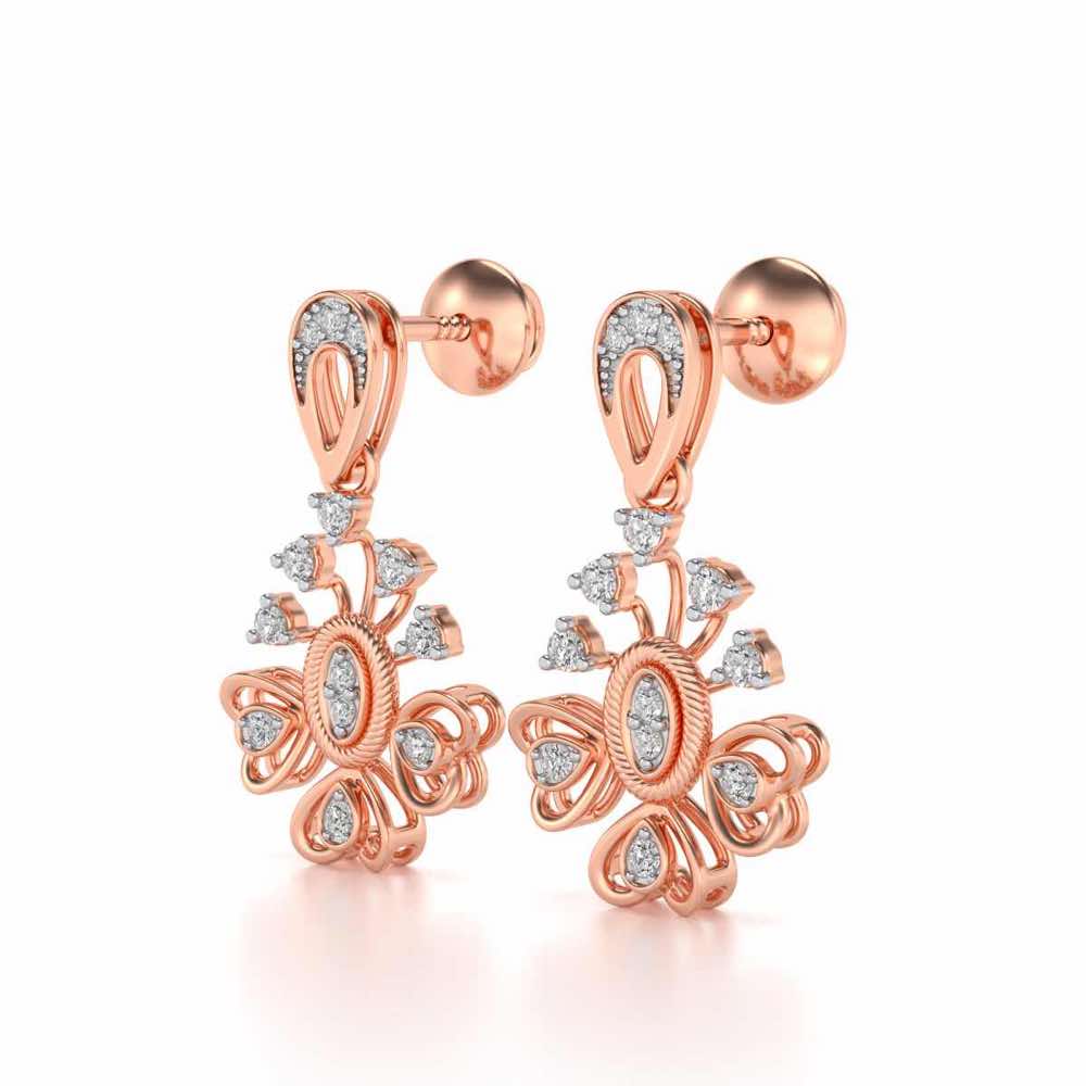 Evolve Silver Drops Earrings - Rose Gold - Image 3