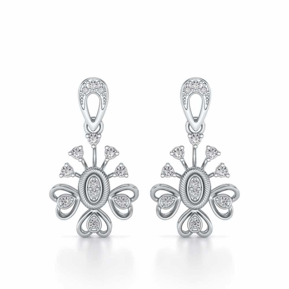 Evolve Silver Drops Earrings - White Gold - Image 1