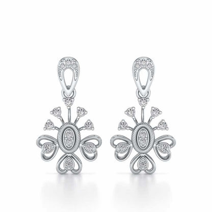 Evolve Silver Drops Earrings - White Gold - Image 1